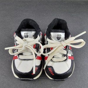 K Swiss Infant Toddler Red Black White Size 2 White Low Athletic Shoes USED